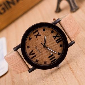 2020 Watches Top Luxury Brand Men Women Watch Roman Numerals Wood PU Leather Band Analog Quartz Vogue Wrist Watches - SWAGG FASHION