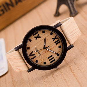 2020 Watches Top Luxury Brand Men Women Watch Roman Numerals Wood PU Leather Band Analog Quartz Vogue Wrist Watches - SWAGG FASHION