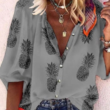 Load image into Gallery viewer, Fanbety 5XL Chains print Blouses Woman Sexy V-Neck Button Long Sleeve Shirt 2019 Womens Elegant Autumn New Tops Blouse plus size - SWAGG FASHION
