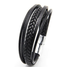 Load image into Gallery viewer, Trendy Genuine Leather Bracelets Men Stainless Steel Multilayer Braided Rope Bracelets for Male Female Bracelets Jewelry - SWAGG FASHION
