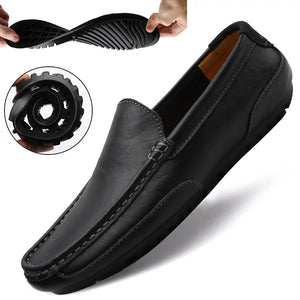 Genuine Leather Men Casual Shoes Brand 2020 Italian Men Loafers Moccasins Breathable Slip on Black Driving Shoes Plus Size 37-47 - SWAGG FASHION