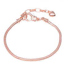 Load image into Gallery viewer, Sonykifa 2019, pulsera de cadena de serpiente de color oro rosa de alta calidad, pulsera con abalorios originales, pulsera fina, regalo de joyería para mujer - SWAGG FASHION
