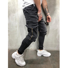 Load image into Gallery viewer, Men Clothes Hip Hop Sweatpants Skinny Motorcycle Denim Pants Zipper Designer Black Jeans Mens Casual Men Jeans Trousers - SWAGG FASHION
