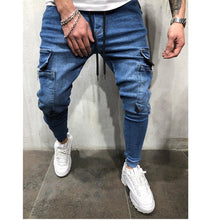 Load image into Gallery viewer, Men Clothes Hip Hop Sweatpants Skinny Motorcycle Denim Pants Zipper Designer Black Jeans Mens Casual Men Jeans Trousers - SWAGG FASHION
