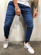 Load image into Gallery viewer, Men Clothes Hip Hop Sweatpants Skinny Motorcycle Denim Pants Zipper Designer Black Jeans Mens Casual Men Jeans Trousers - SWAGG FASHION
