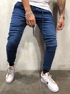 Men Clothes Hip Hop Sweatpants Skinny Motorcycle Denim Pants Zipper Designer Black Jeans Mens Casual Men Jeans Trousers - SWAGG FASHION