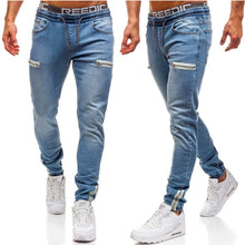 Load image into Gallery viewer, Men Clothes Hip Hop Sweatpants Skinny Motorcycle Denim Pants Zipper Designer Black Jeans Mens Casual Men Jeans Trousers - SWAGG FASHION
