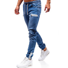 Load image into Gallery viewer, Men Clothes Hip Hop Sweatpants Skinny Motorcycle Denim Pants Zipper Designer Black Jeans Mens Casual Men Jeans Trousers - SWAGG FASHION
