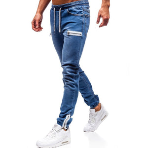 Men Clothes Hip Hop Sweatpants Skinny Motorcycle Denim Pants Zipper Designer Black Jeans Mens Casual Men Jeans Trousers - SWAGG FASHION