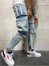 Load image into Gallery viewer, Men Clothes Hip Hop Sweatpants Skinny Motorcycle Denim Pants Zipper Designer Black Jeans Mens Casual Men Jeans Trousers - SWAGG FASHION
