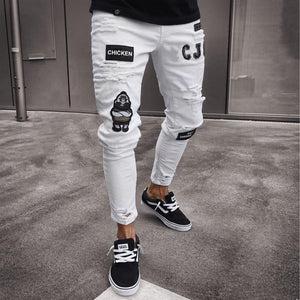 Men Clothes Hip Hop Sweatpants Skinny Motorcycle Denim Pants Zipper Designer Black Jeans Mens Casual Men Jeans Trousers - SWAGG FASHION