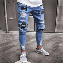 Load image into Gallery viewer, Men Clothes Hip Hop Sweatpants Skinny Motorcycle Denim Pants Zipper Designer Black Jeans Mens Casual Men Jeans Trousers - SWAGG FASHION
