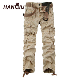 HANQIU Tactical Cargo Broek Men Large Bags Men Military Broek Cato High Quality Herf Loose Mala Broek Joggers - SWAGG FASHION