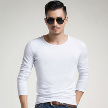 Load image into Gallery viewer, Skin-friendly V-Neck T-Shirt for men Elastic Long sleeve shirt Mens Stretchy Underwear Cosy Jogging Casual Fitness O-Neck tshirt - SWAGG FASHION
