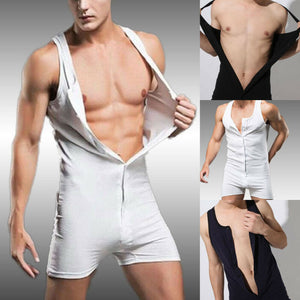 New Men's Playsuit Sexy Home Sports Breathable Cotton Union Suit Underwear Short Sleeve One-piece Bodysuit Short Jumpsuit - SWAGG FASHION
