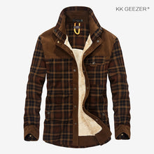 Load image into Gallery viewer, Military Plaid Flannel Men Shirt Male Jacket Winter Warm Fleece Thick Coat Cotton High Quality Pocket Loose Shirts Dropshipping - SWAGG FASHION
