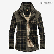 Load image into Gallery viewer, Military Plaid Flannel Men Shirt Male Jacket Winter Warm Fleece Thick Coat Cotton High Quality Pocket Loose Shirts Dropshipping - SWAGG FASHION
