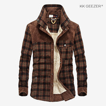 Load image into Gallery viewer, Military Plaid Flannel Men Shirt Male Jacket Winter Warm Fleece Thick Coat Cotton High Quality Pocket Loose Shirts Dropshipping - SWAGG FASHION
