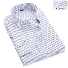 Load image into Gallery viewer, Plus Size S to 8xl formal shirts for men  striped long sleeved non-iron slim fit dress shirts - SWAGG FASHION
