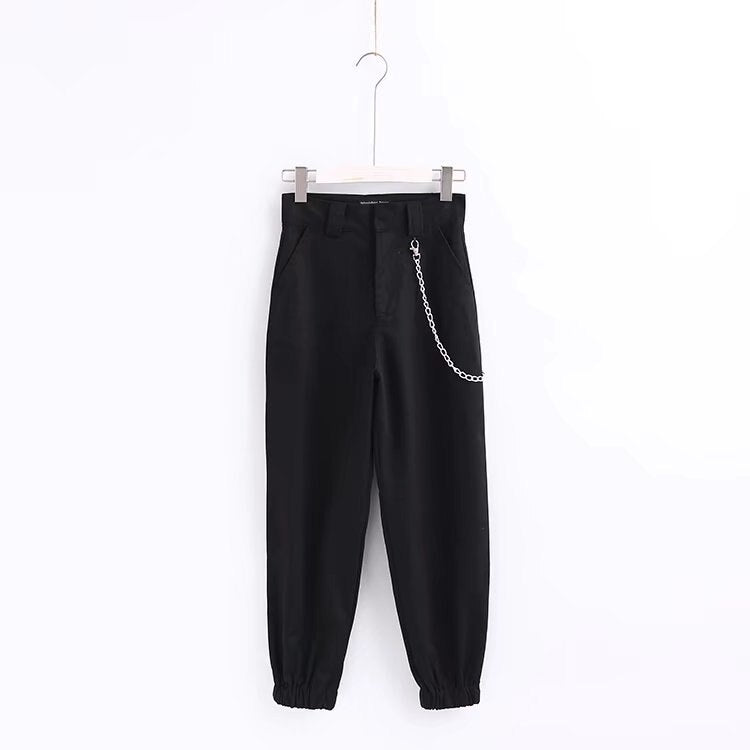 Vangull Harem Pants Womens Jogger Pant Ankle-length 2019 New Spring Fashion Female Side Metal Chain Casual Cargo Pant Camo Print - SWAGG FASHION