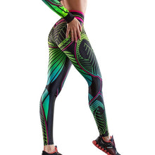 Load image into Gallery viewer, CHRLEISURE Leggins Women Color Geometric Print Fitness Leggings Polyester Ankle-Length Legging Mujer - SWAGG FASHION
