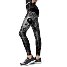 Load image into Gallery viewer, NADANBAO Mandala Yin And Yang Print Leggings High Waist Workout Pants For Women Slim Flower Leggins Outwear Legins - SWAGG FASHION
